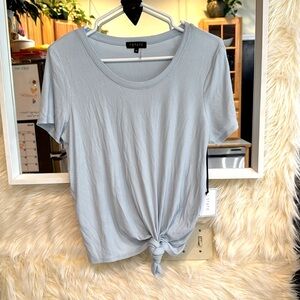 1. State Baby Blue Ribbed Tye front T-shirt